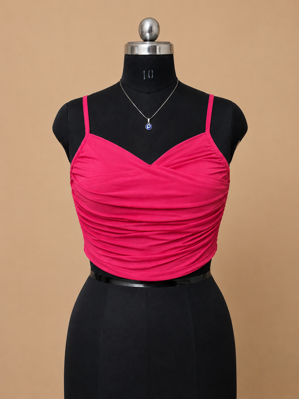 Women’s Hot Pink Ruched Camisole Crop Top