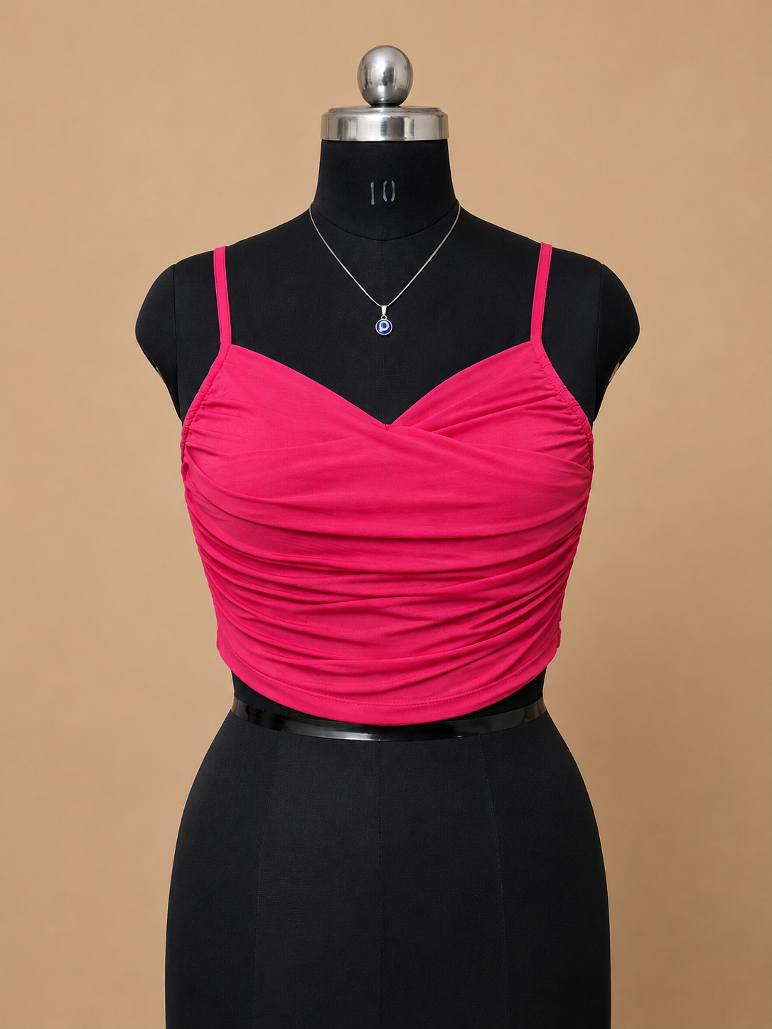 Women’s Hot Pink Ruched Camisole Crop Top
