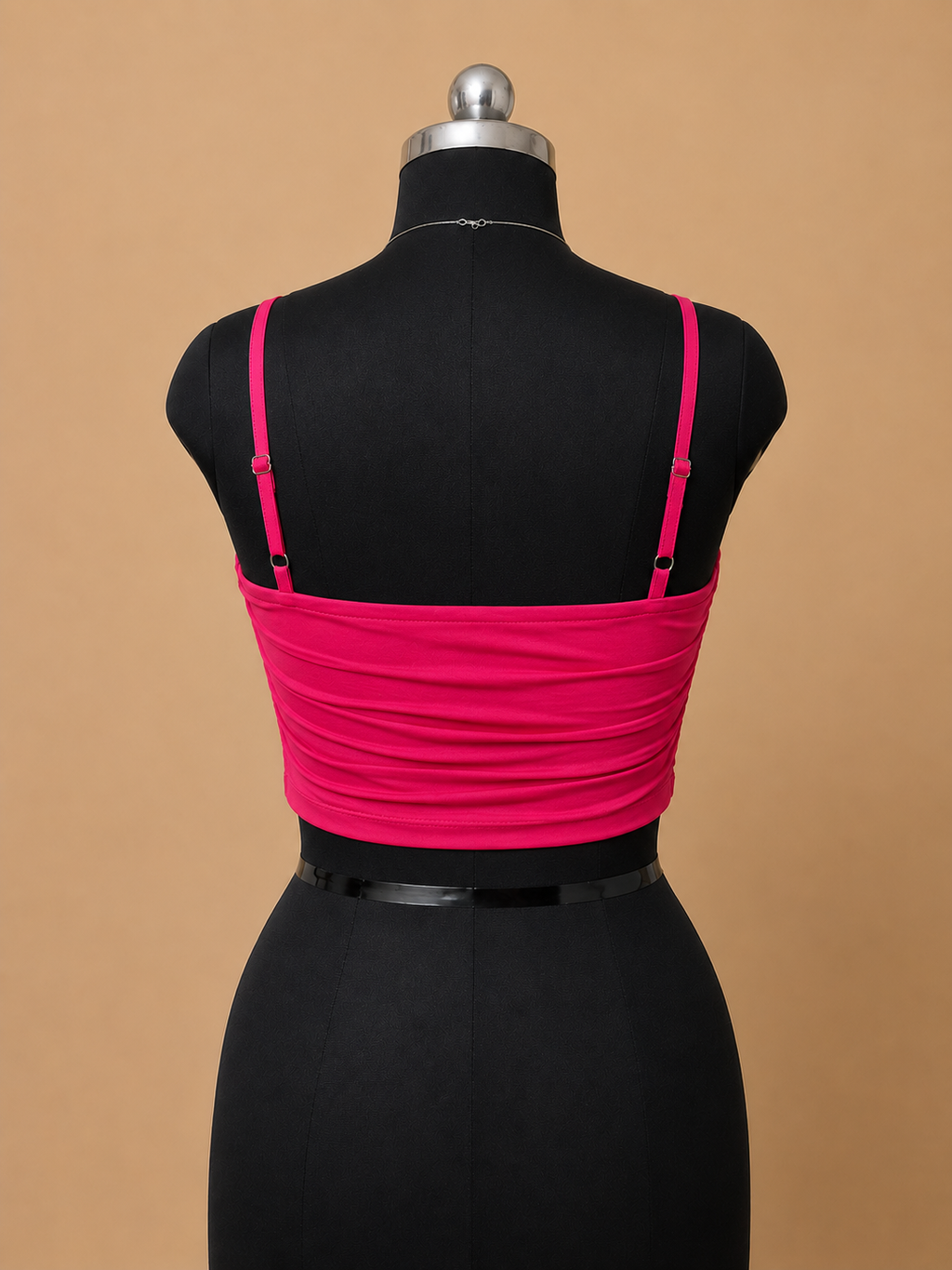 Women’s Hot Pink Ruched Camisole Crop Top