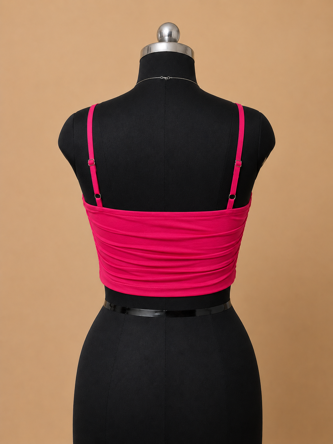 Women’s Hot Pink Ruched Camisole Crop Top