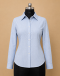 Classic Striped Button-Down Shirt – Light Blue &amp; White