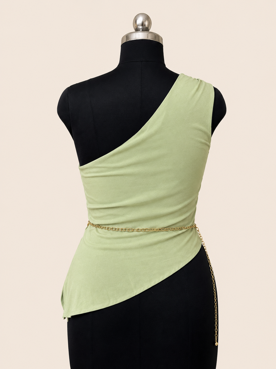 Sage Green One-Shoulder Asymmetric Top