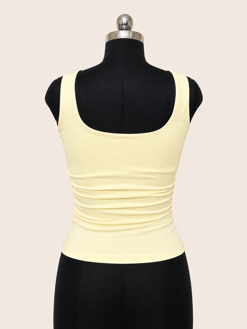 Ribbed Ruched Tank Top – Butter Yellow