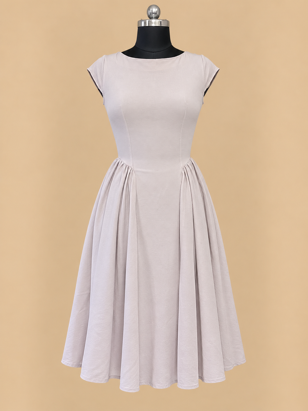 Vintage Pleated Skater Dress with Drop Waist
