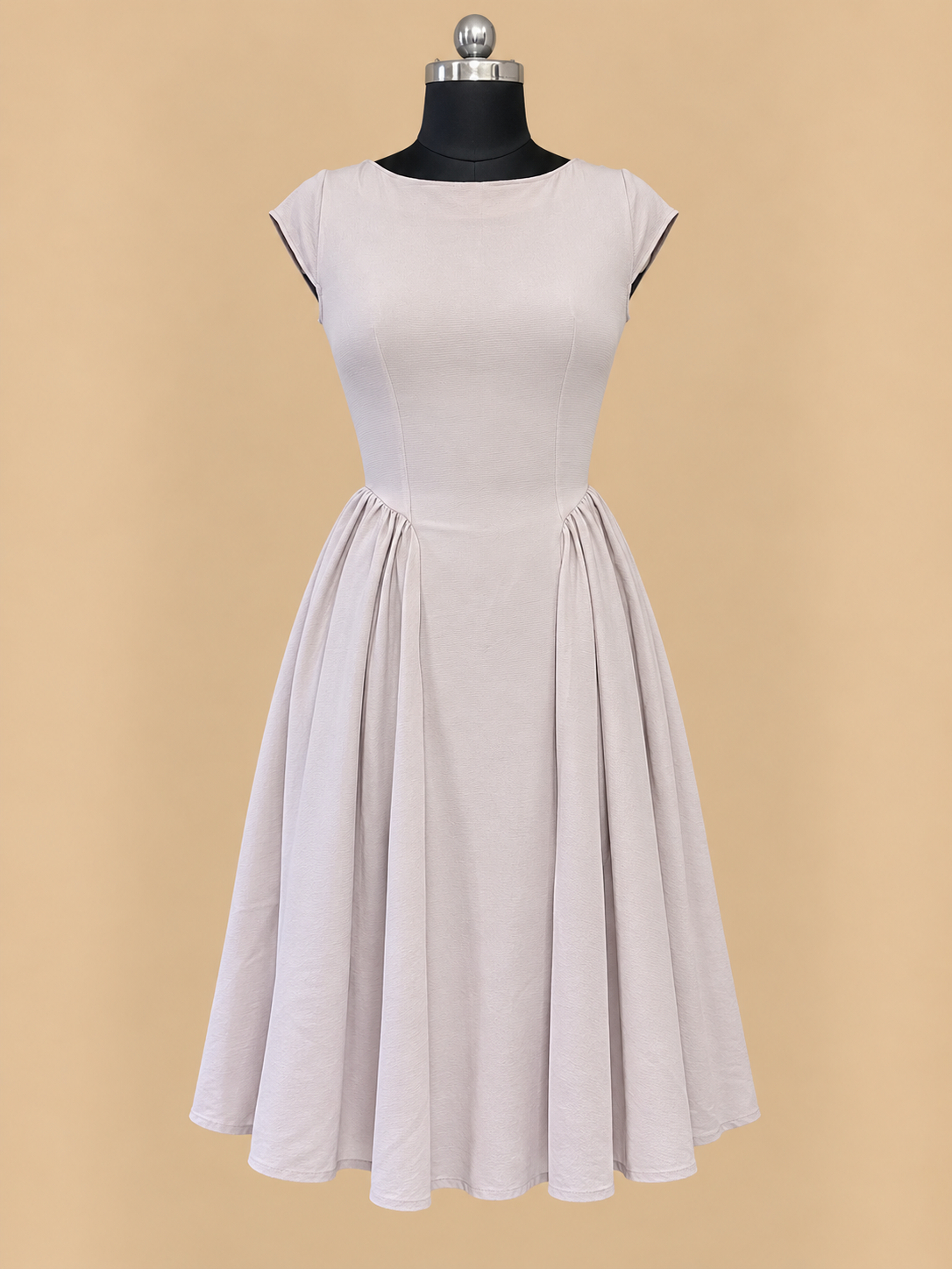 Vintage Pleated Skater Dress with Drop Waist