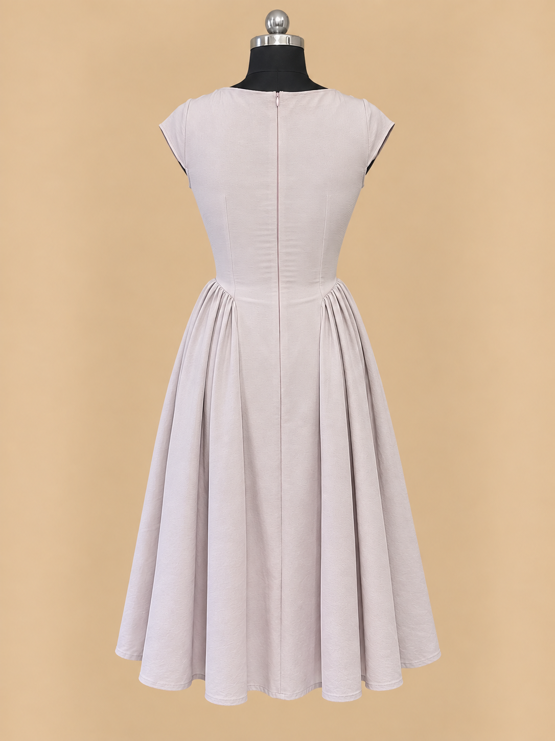 Vintage Pleated Skater Dress with Drop Waist