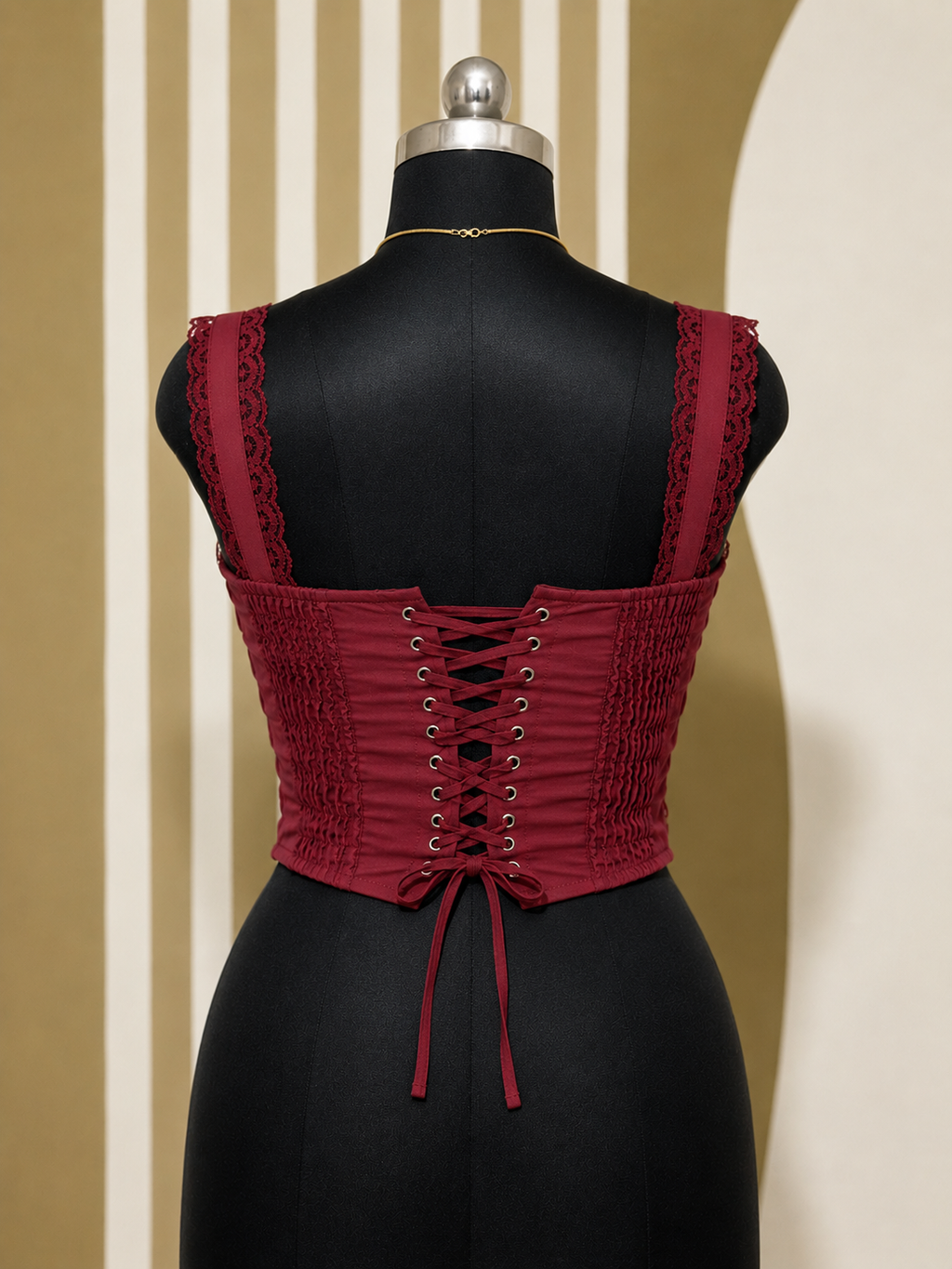 Crimson Romance Lace Corset Top